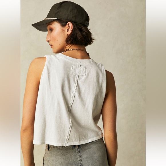 🔥Last One!NWT free people Tied up Muscle Tee in Ivory Size: S - Picture 4 of 5